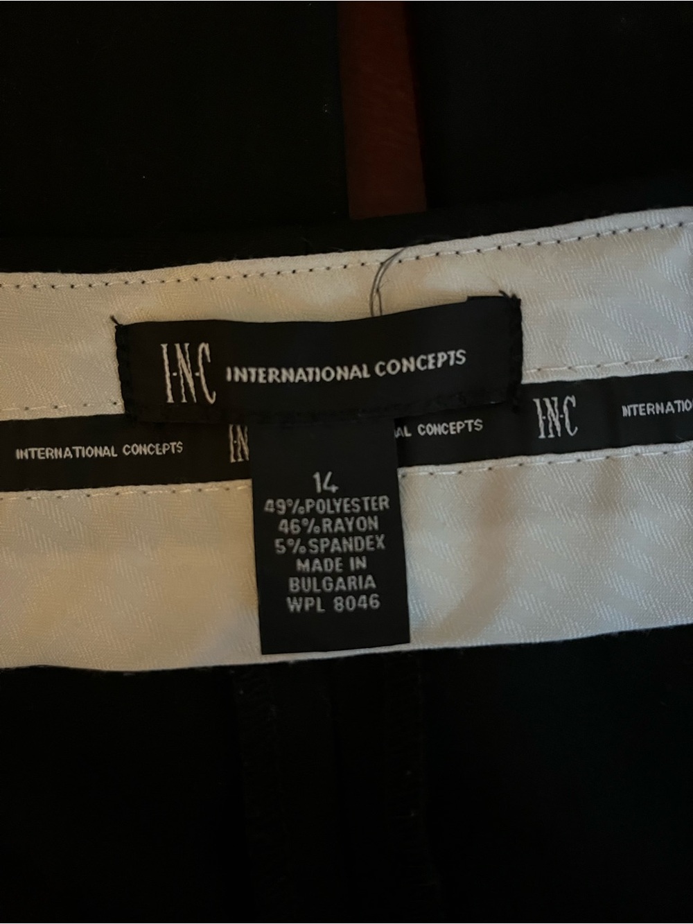 INC International Concepts Black Dress pants size 14 tall girl friendly